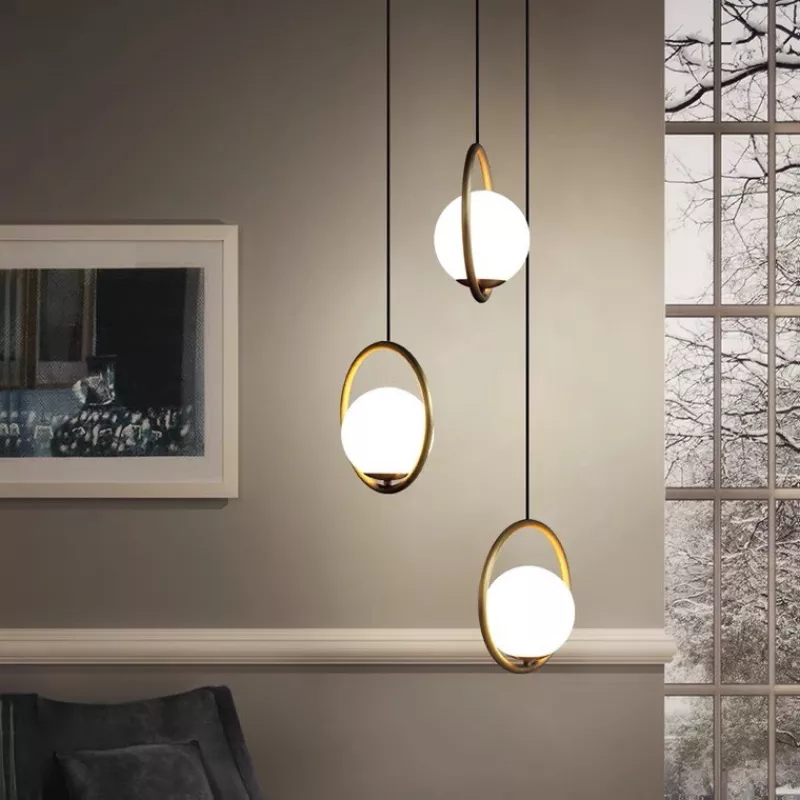 Đèn thả decor - thiết kế moonlight, khung kim loại si vàng đồng cao cấp TDC-85