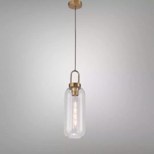 Đèn thả decor – thủy tinh màu trong, thiết kế hình trụ TDC-703B