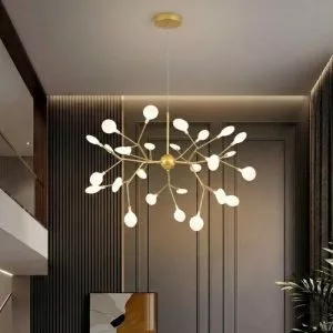 Đèn Thả HERA Cao Cấp Thân Vàng Chao Đục TDC-214