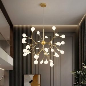 Đèn Thả HERA Cao Cấp Thân Vàng Chao Đục TDC-214