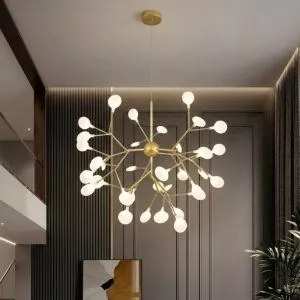 Đèn Thả HERA Cao Cấp Thân Vàng Chao Đục TDC-214