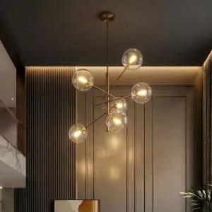 Đèn Thả Phong cách Bắc Âu, 6 Chao Thủy Tinh TDC-1195