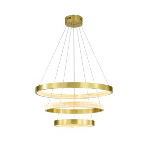 Đèn thả hiện đại – thiết kế 3 vòng, inox vàng cao cấp DT-81