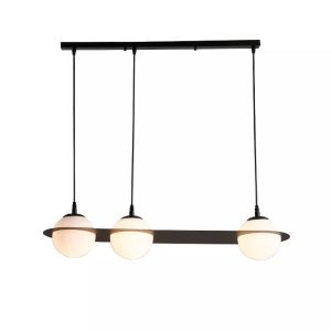 Đèn thả hiện đại, thiết kế mâm ngang, quả cầu thủy tinh đục 3 bóng hiện đại DT-41