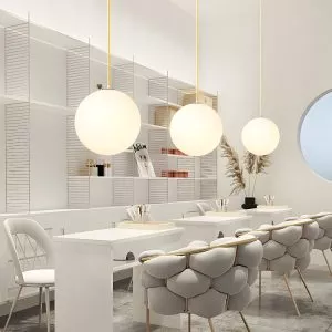 Đèn thả hình quả cầu thủy tinh đục TDC-06