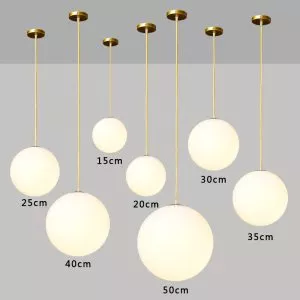 Đèn thả hình quả cầu thủy tinh đục TDC-06