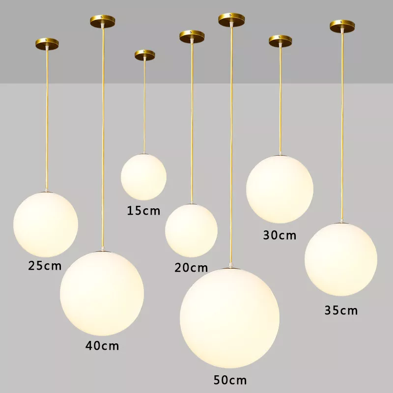 Đèn thả hình quả cầu thủy tinh đục TDC-06 - Hình ảnh 2