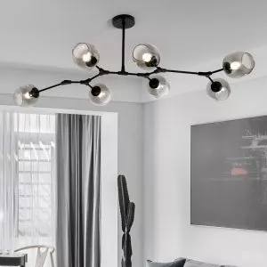 Đèn thả kiểu ngang, 5 chao thủy tinh nghệ thuật DT-71