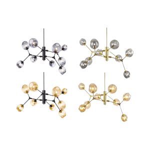 Đèn thả kiểu ngang, 9 chao thủy tinh nghệ thuật DT-76