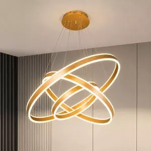 Đèn thả Led 3 vòng viền vàng hiện đại DT-51