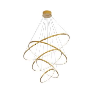 Đèn thả Led 5 vòng, thân inox vàng bóng DT-48