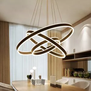 Đèn thả LED hiện đại 3 vòng sơn đen DT-53