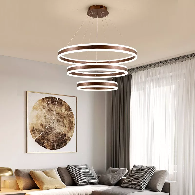 Đèn thả LED hiện đại 3 vòng sơn đen DT-53 - Hình ảnh 3