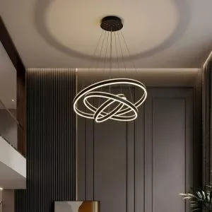 Đèn Thả LED Hiện Đại 3 Vòng Sơn Đen TDC-197