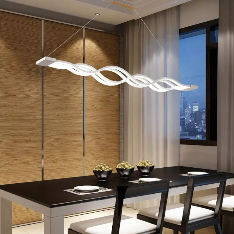 Đèn thả LED, thanh ngang, kiểu gợn sóng nghệ thuật DT-55 - Hình ảnh 5