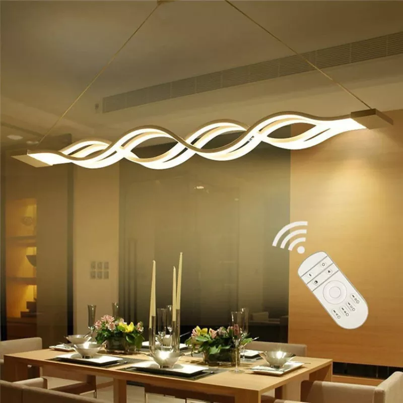 Đèn thả LED, thanh ngang, kiểu gợn sóng nghệ thuật DT-55 - Hình ảnh 3