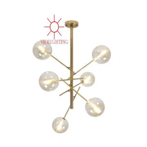 Đèn Thả Phong cách Bắc Âu, 6 Chao Thủy Tinh TDC-1195