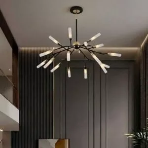 Đèn chùm phòng khách-bàn ăn, 18 ống thủy tinh nghệ thuật DC-136