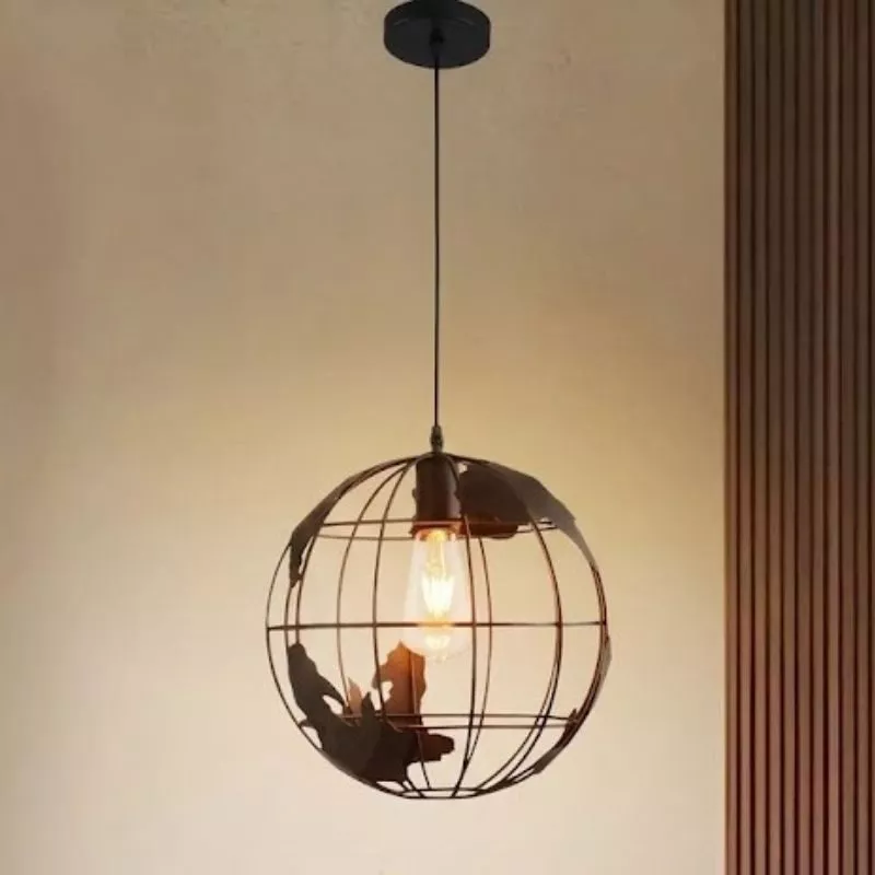 Đèn thả sắt hình quả địa cầu TDC-48