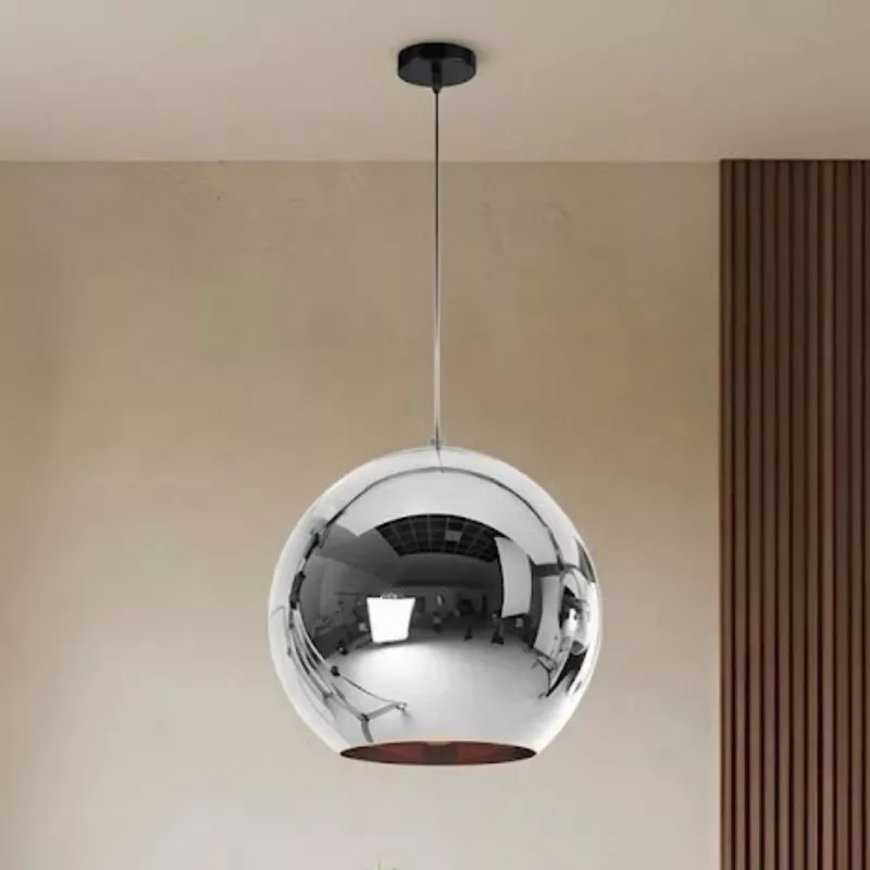 Đèn thả thủy tinh màu bạc hở TDC-27B