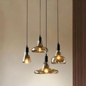 Đèn thả thủy tinh màu khói TDC-24