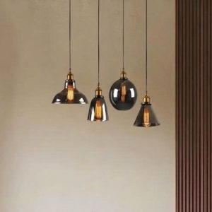 Đèn thả thủy tinh màu Xám Khói TDC-361