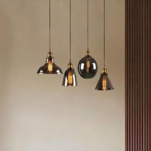 Đèn thả thủy tinh màu Xám Khói TDC-361