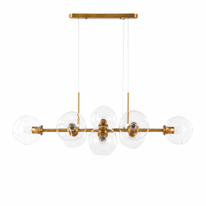 Đèn thả thủy tinh ngang 8 chao DT-54