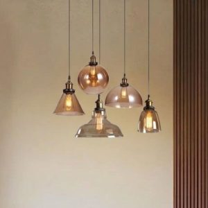 Đèn thả thủy tinh màu Trà TDC-36