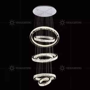 Đèn trang trí thông tầng-sảnh cao cấp, vòng phale đan chéo nghệ thuật DC-116