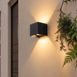 Đèn tường Led hiện đại ngoài trời, hắt 2 đầu, thiết kế khối vuông VNT-322