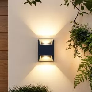 Đèn tường Led hiện đại ngoài trời, hắt 2 đầu, thiết kế nghệ thuật VNT-349