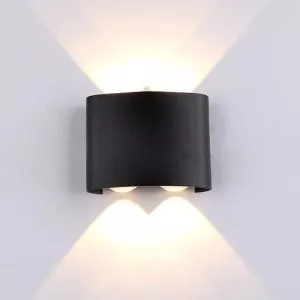 Đèn tường Led hiện đại ngoài trời, hắt 4 tia, thiết kế khối bầu VNT-334