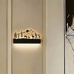 Đèn tường trong nhà, thiết kế ngang, kim loại tạo hình nghệ thuật GT239