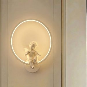 Đèn tường trong nhà, vòng tròn led, tạo hình thiên thần chơi đàn GT221