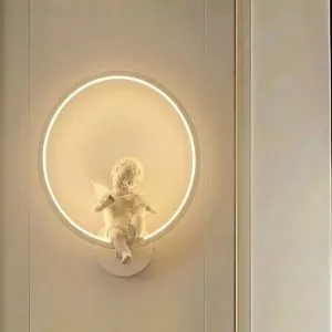 Đèn tường trong nhà, vòng tròn led, tạo hình thiên thần chơi đàn GT221