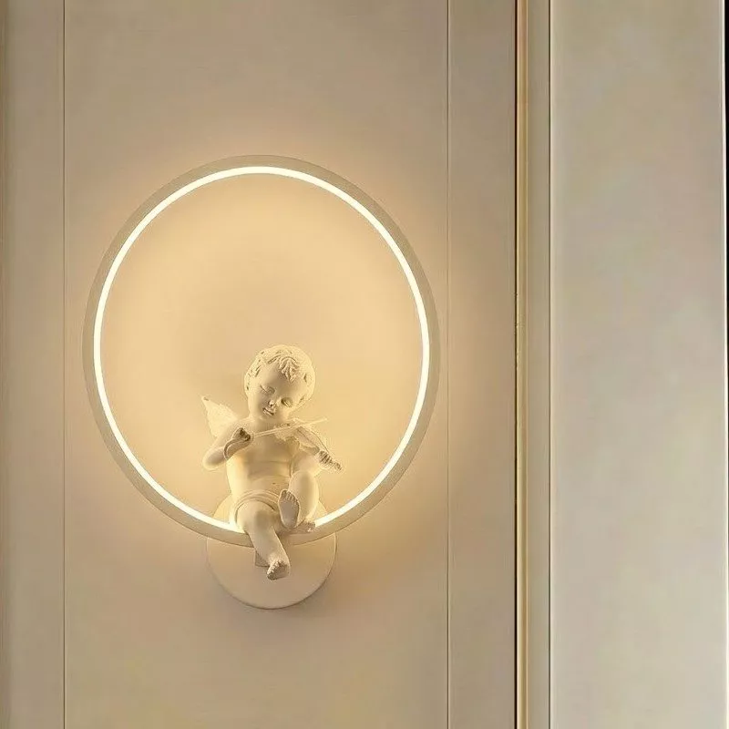 Đèn tường trong nhà, vòng tròn led, tạo hình thiên thần chơi đàn GT221