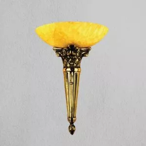 Đèn vách đồng nguyên chất thiết kế tay nến, chao đá cẩm thạch VD-175