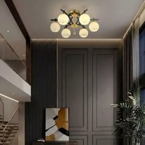 Đèn chùm hiện đại – chao thủy tinh thiết kế 6 bóng DC-2106