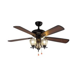 Quạt trần đèn, 5 cánh gỗ, thiết kế cổ điển QT-130