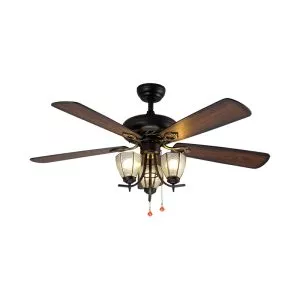 Quạt trần đèn, 5 cánh gỗ, thiết kế cổ điển QT-130
