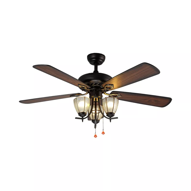 Quạt trần đèn, 5 cánh gỗ, thiết kế cổ điển QT-130 - Hình ảnh 2