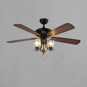 Quạt trần đèn,5 cánh gỗ, thiết kế cổ điển  QT-130