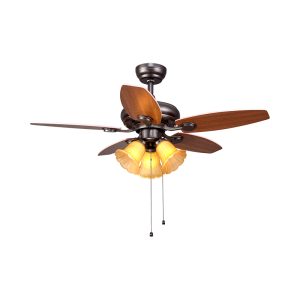 Quạt trần đèn, 5 cánh gỗ, thiết kế cổ điển QT-135