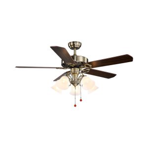 Quạt trần đèn, 5 cánh gỗ, thiết kế cổ điển QT-138