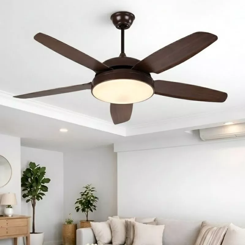 Quạt trần đèn, 5 cánh nhựa, thiết kế hiện đại QT-161