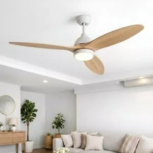 Quạt trần đèn, cánh gỗ, thiết kế hiện đại QT-109T