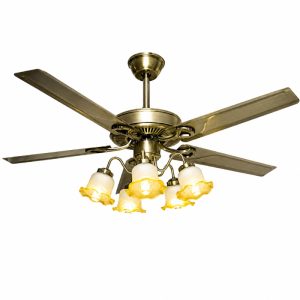 Quạt trần đèn, cánh kim loại, thiết kế cổ điển QT-103