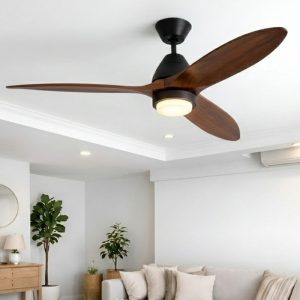 Quạt trần đèn, cánh gỗ, thiết kế hiện đại QT-109Đ