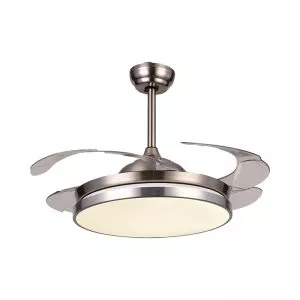 Quạt trần đèn, cánh xếp, thiết kế hiện đại QT-123
